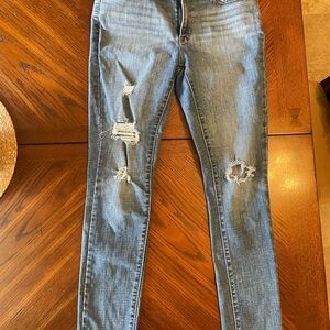 Levi's 711 Distressed Blue Skinny Jeans
